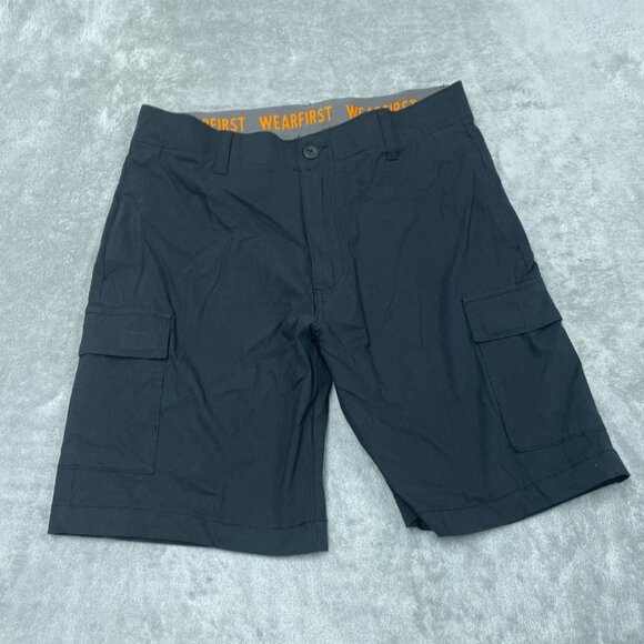 Wearfirst Mens Black Cargo Shorts Size 34 Lightweight Durable Stretch a0434 - Picture 1 of 6